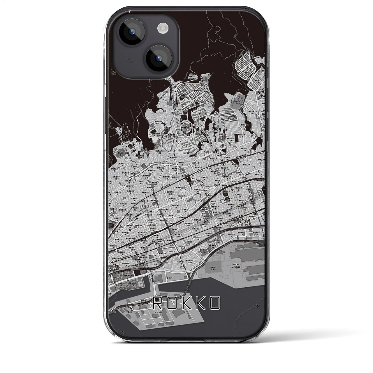 【六甲(兵庫県)】地図柄iPhoneケース(クリアタイプ)