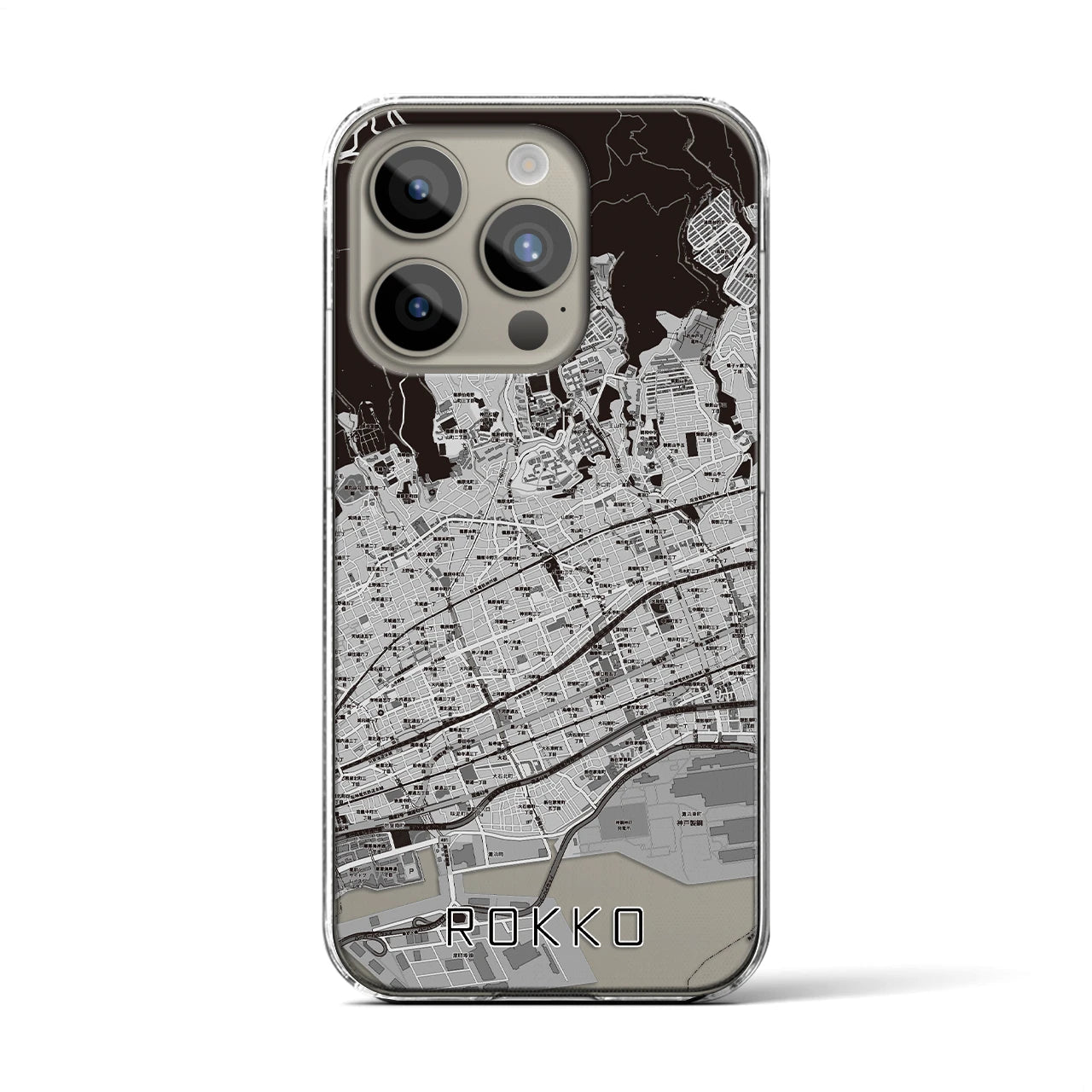 【六甲(兵庫県)】地図柄iPhoneケース(クリアタイプ)