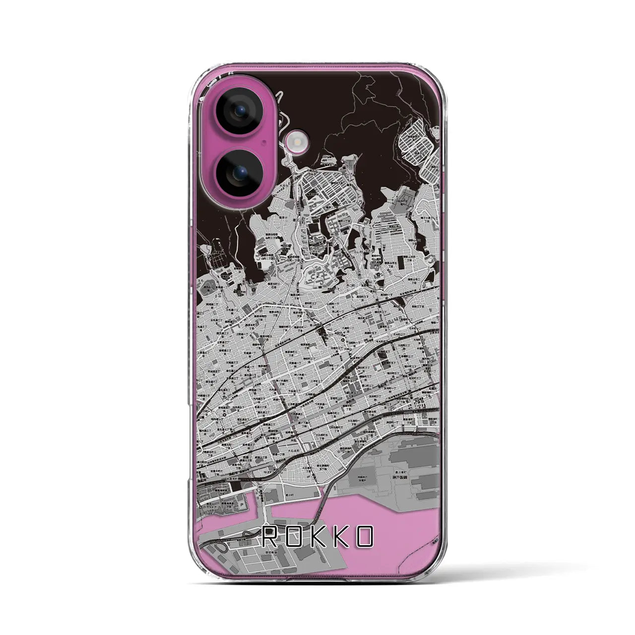 【六甲(兵庫県)】地図柄iPhoneケース(クリアタイプ)