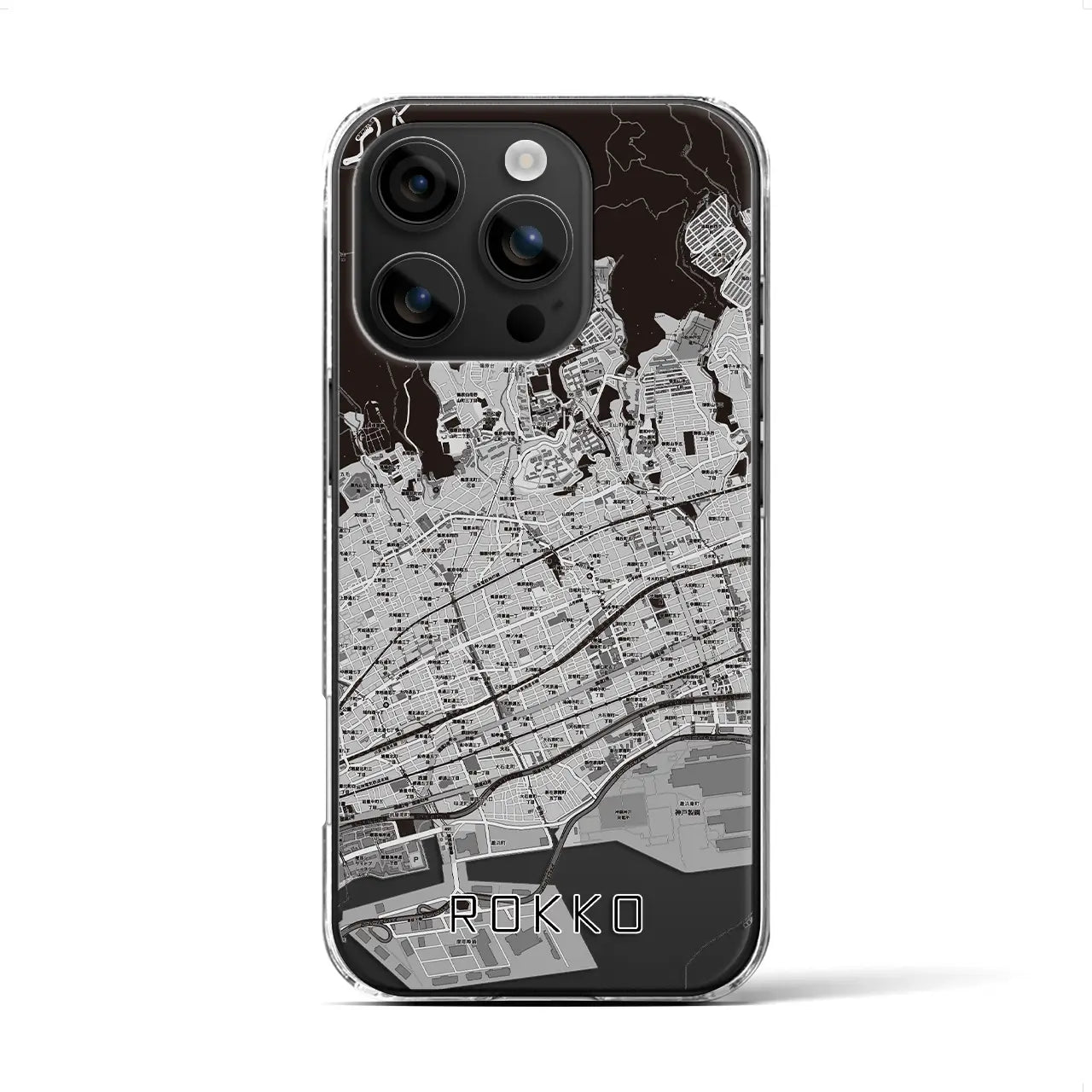 【六甲(兵庫県)】地図柄iPhoneケース(クリアタイプ)