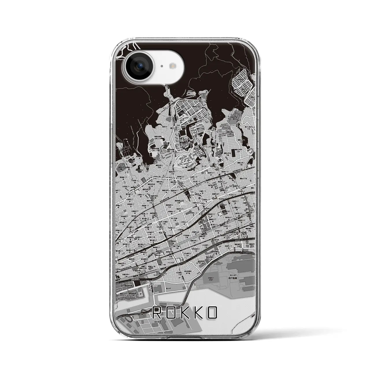 【六甲(兵庫県)】地図柄iPhoneケース(クリアタイプ)