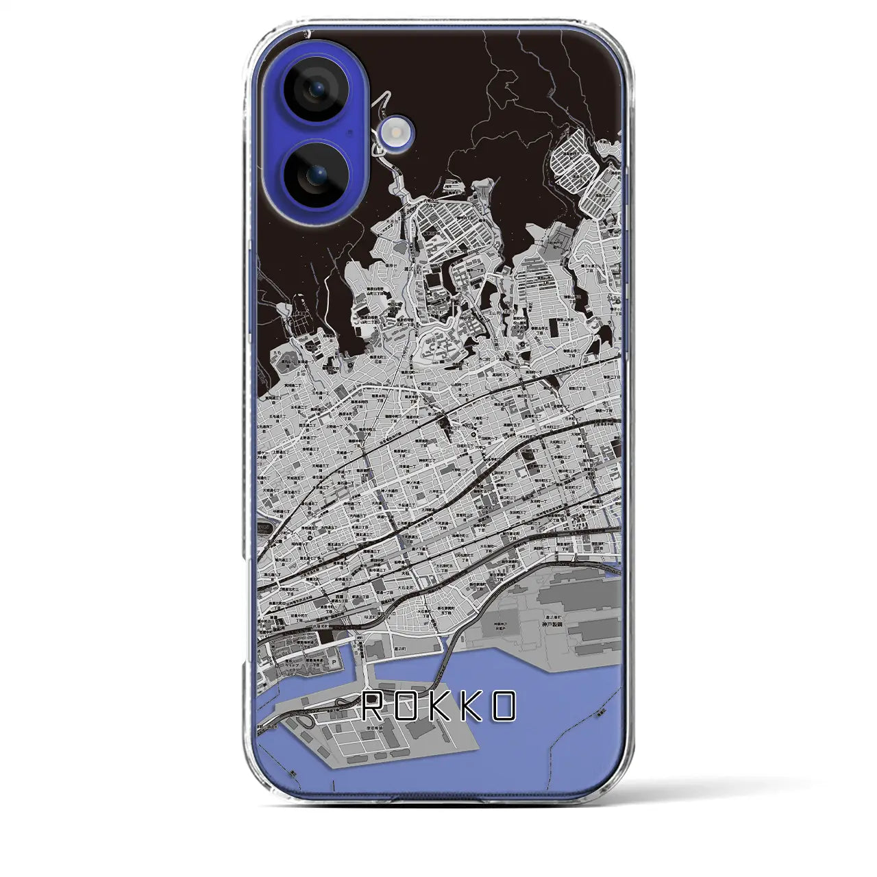 【六甲(兵庫県)】地図柄iPhoneケース(クリアタイプ)