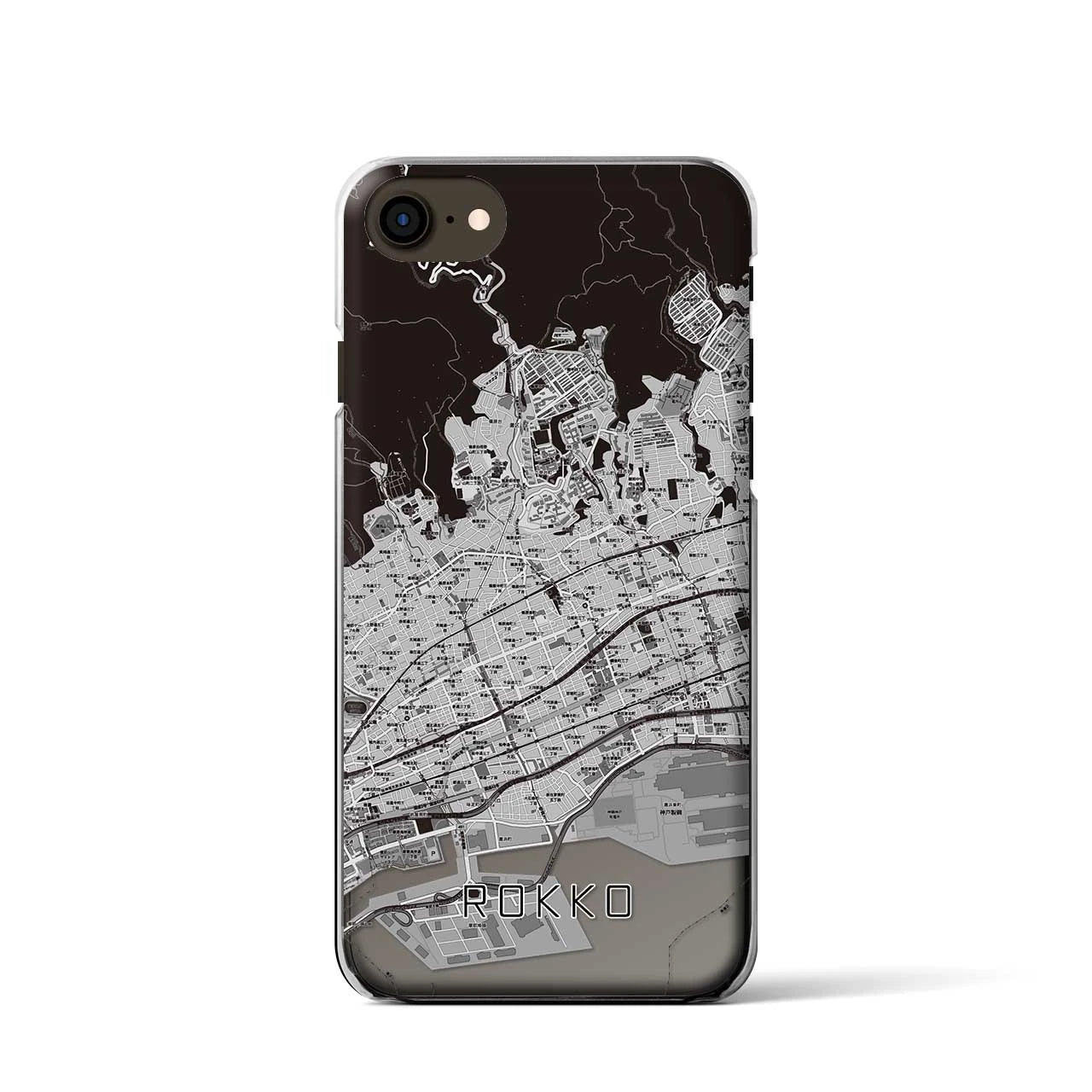 【六甲(兵庫県)】地図柄iPhoneケース(クリアタイプ)