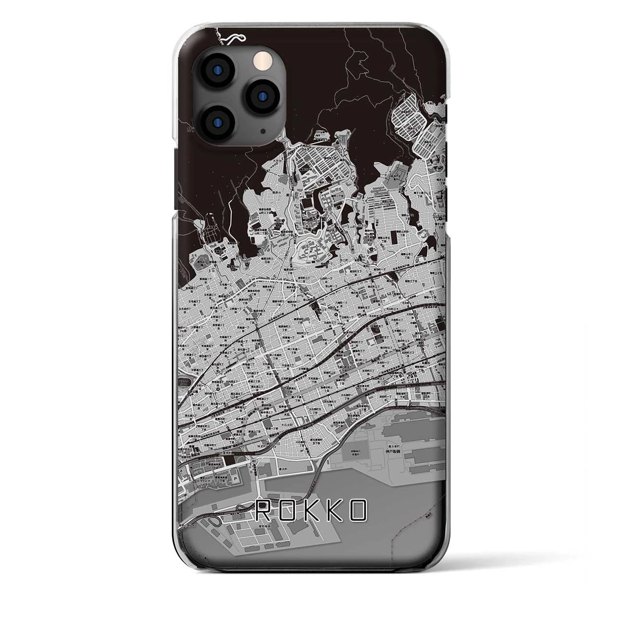 【六甲(兵庫県)】地図柄iPhoneケース(クリアタイプ)