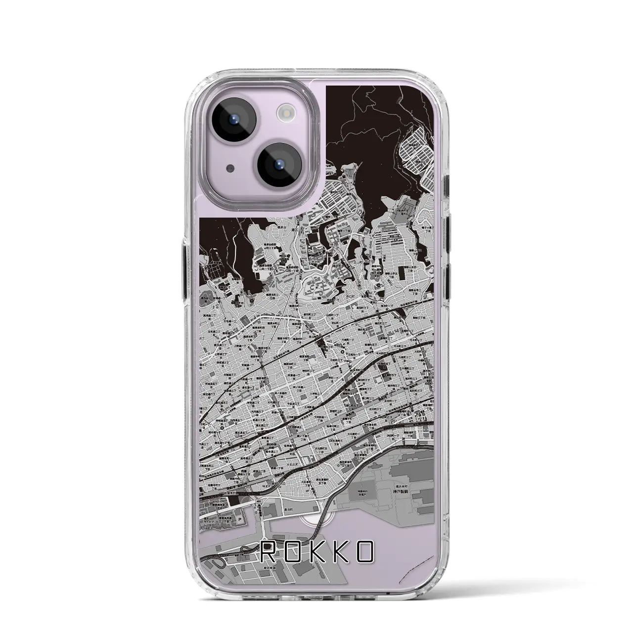 【六甲(兵庫県)】地図柄iPhoneケース(MagSafeタイプ)