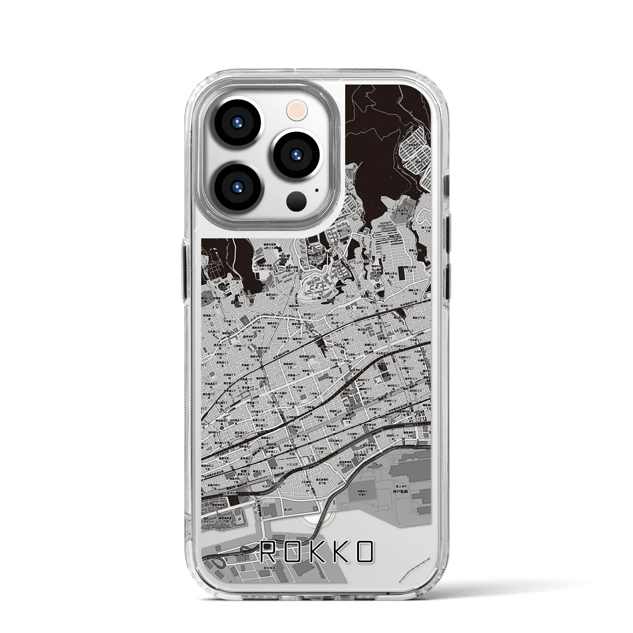 【六甲(兵庫県)】地図柄iPhoneケース(MagSafeタイプ)