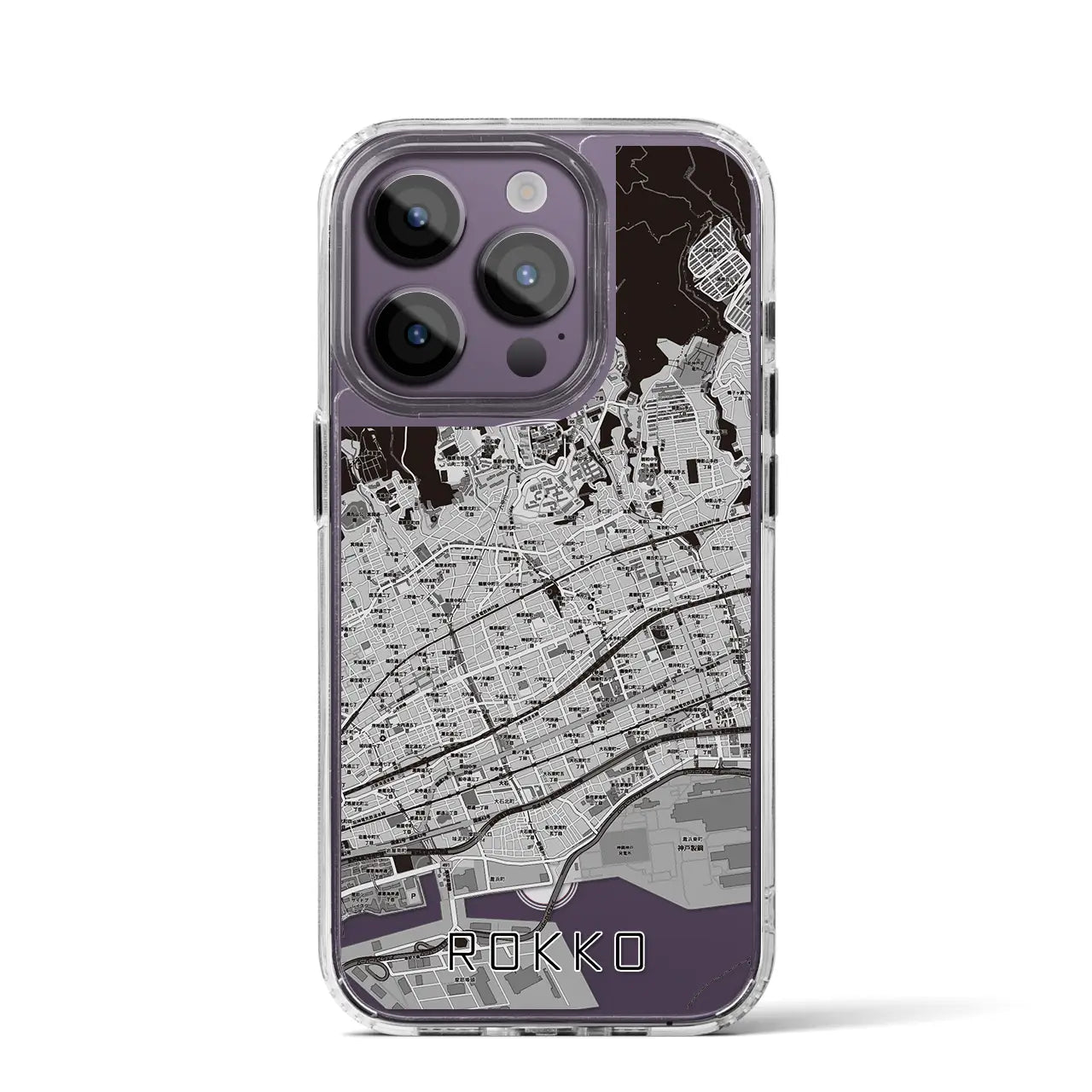 【六甲(兵庫県)】地図柄iPhoneケース(MagSafeタイプ)