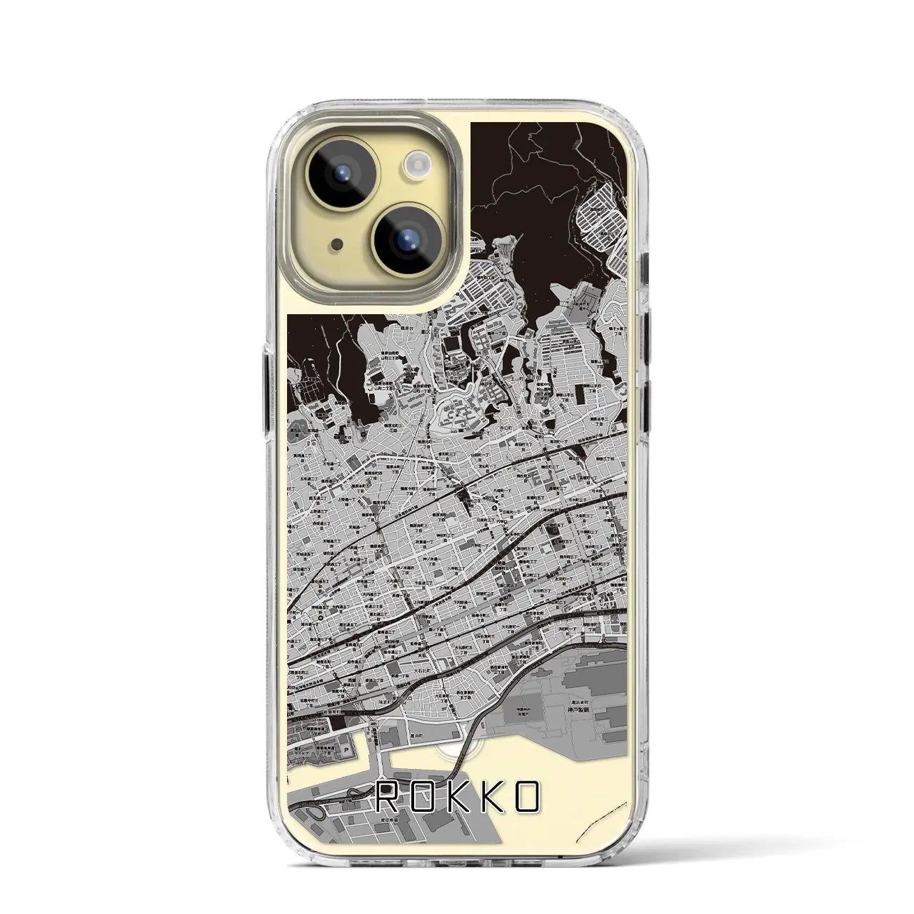 【六甲(兵庫県)】地図柄iPhoneケース(MagSafeタイプ)