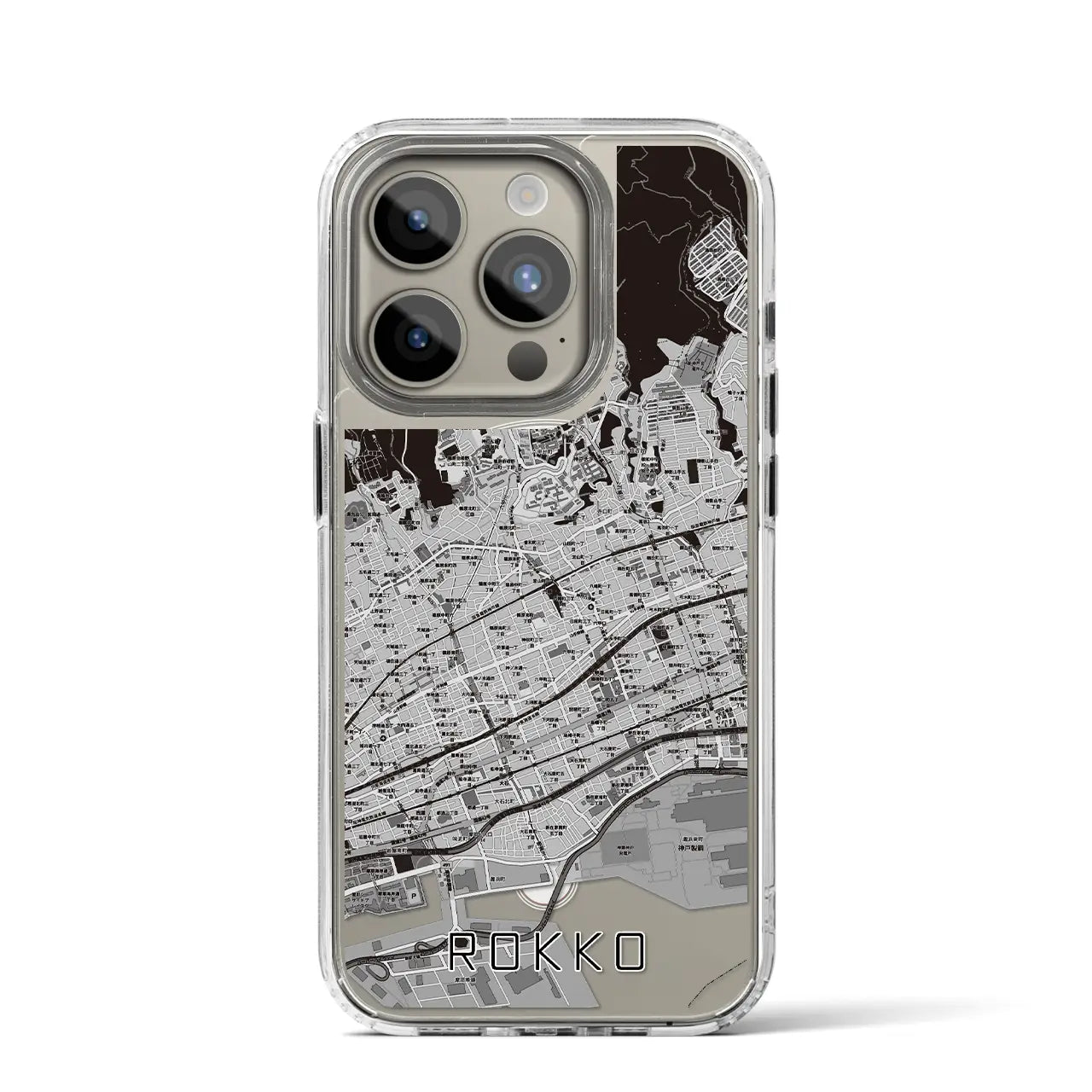 【六甲(兵庫県)】地図柄iPhoneケース(MagSafeタイプ)