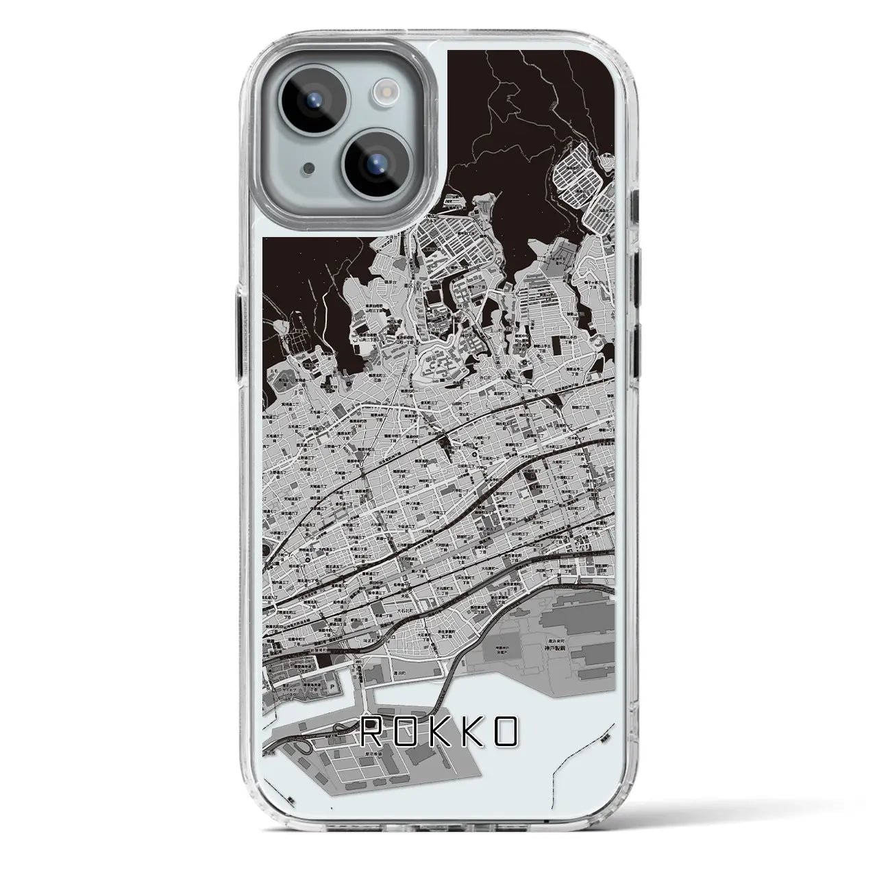 【六甲(兵庫県)】地図柄iPhoneケース(MagSafeタイプ)