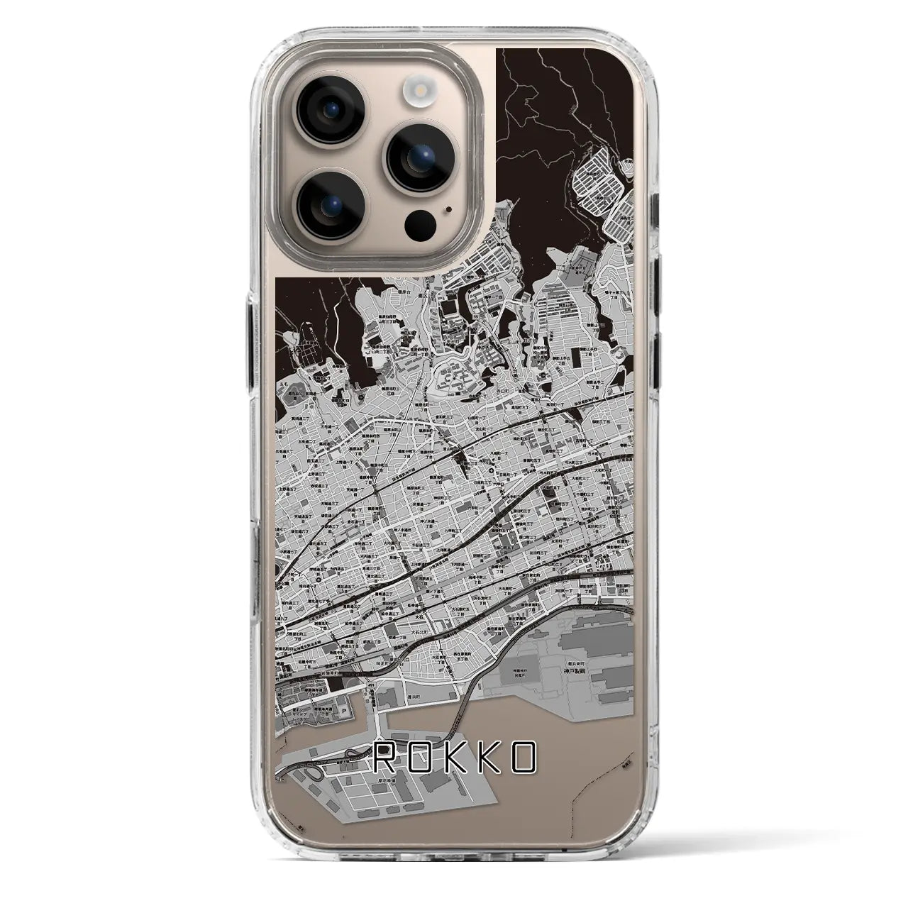 【六甲(兵庫県)】地図柄iPhoneケース(MagSafeタイプ)