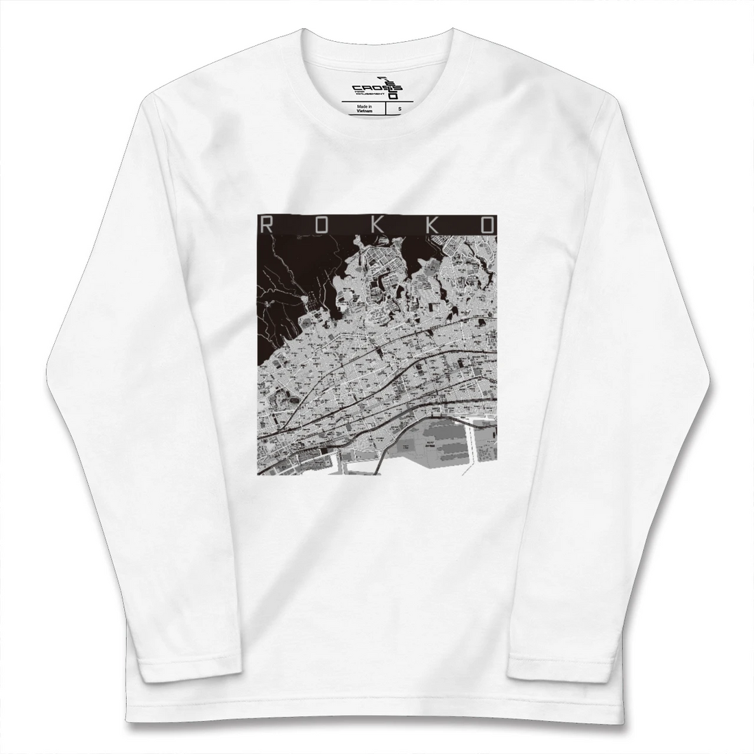 【六甲(兵庫県)】地図柄ロングスリーブTシャツ