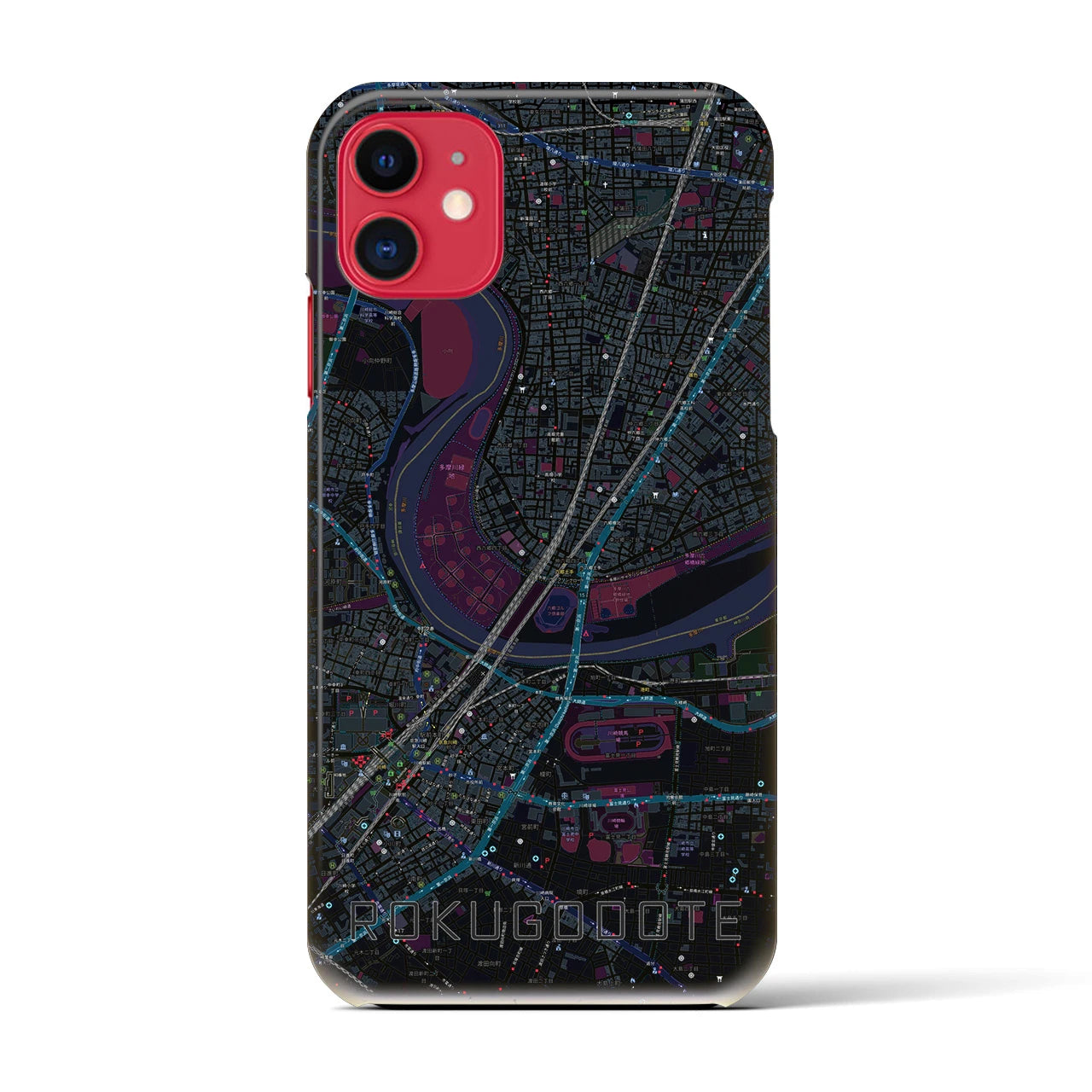 【六郷土手(東京都)】地図柄iPhoneケース(バックカバータイプ)