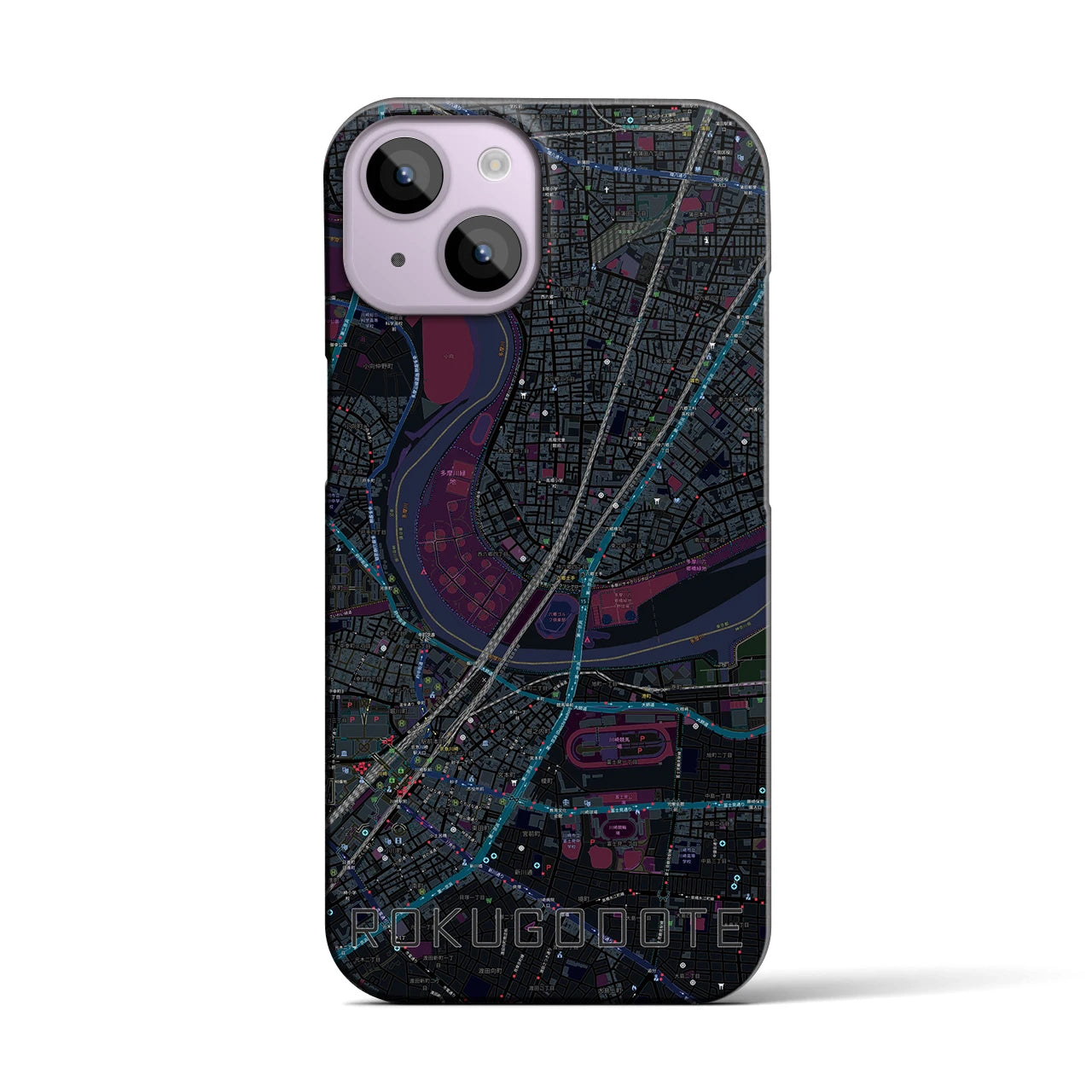 【六郷土手(東京都)】地図柄iPhoneケース(バックカバータイプ)
