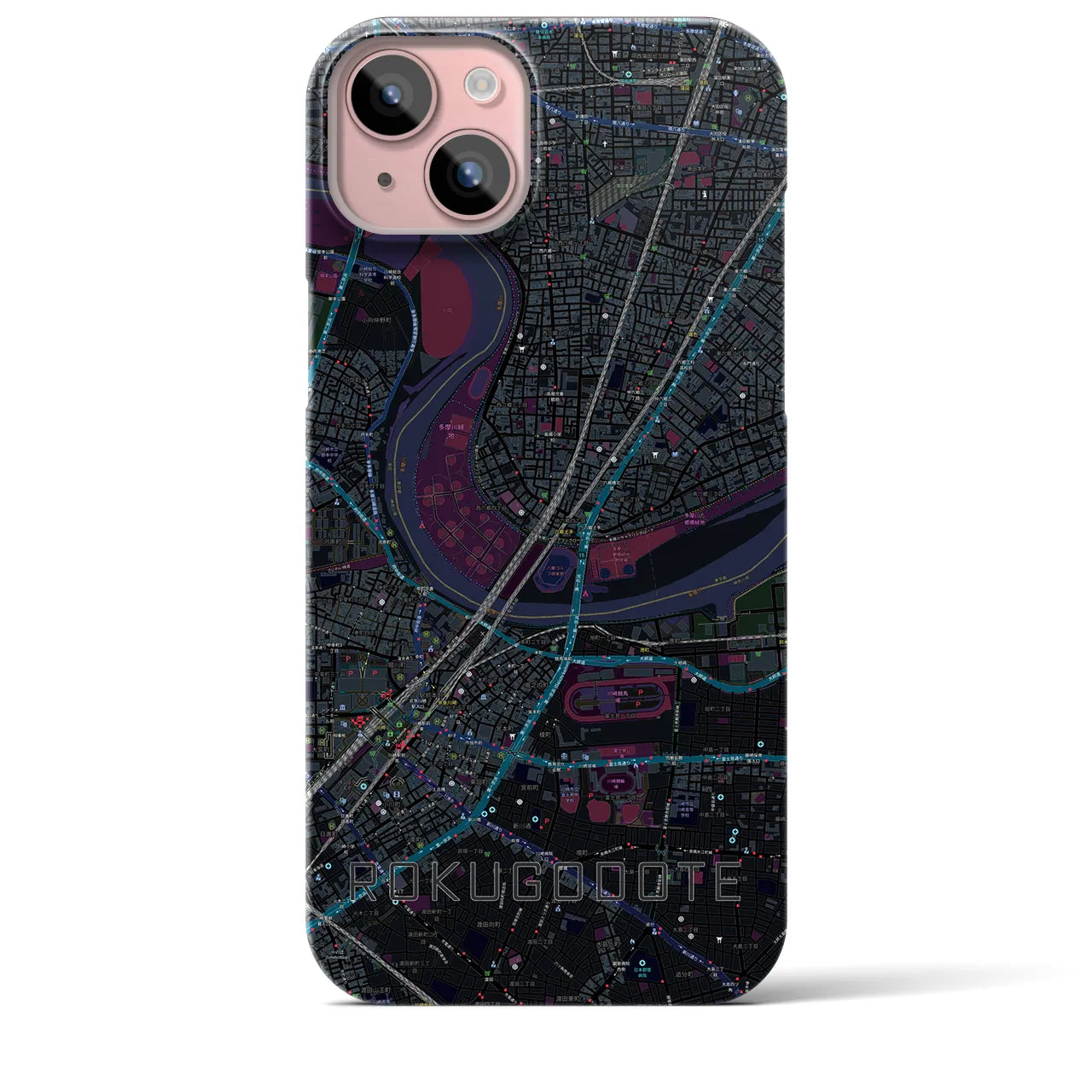 【六郷土手(東京都)】地図柄iPhoneケース(バックカバータイプ)