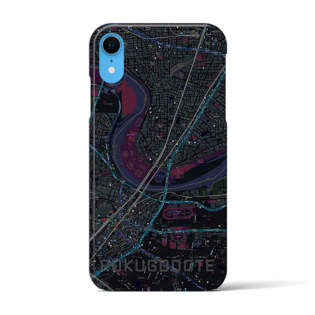 【六郷土手(東京都)】地図柄iPhoneケース(バックカバータイプ)