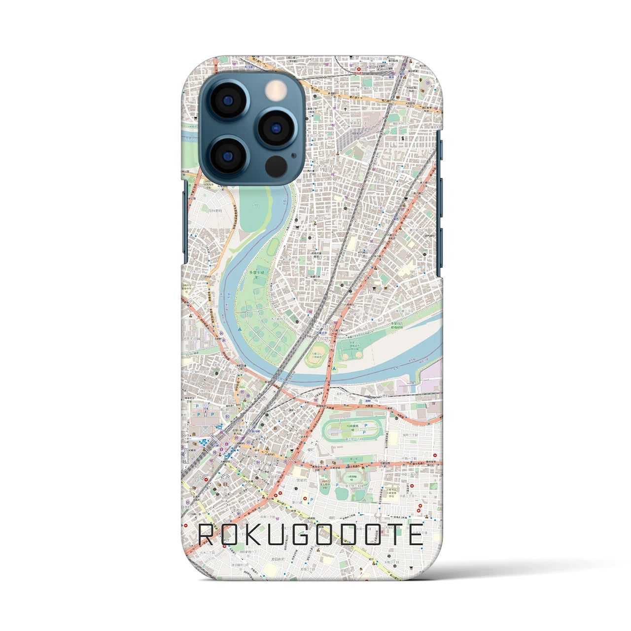 【六郷土手(東京都)】地図柄iPhoneケース(バックカバータイプ)