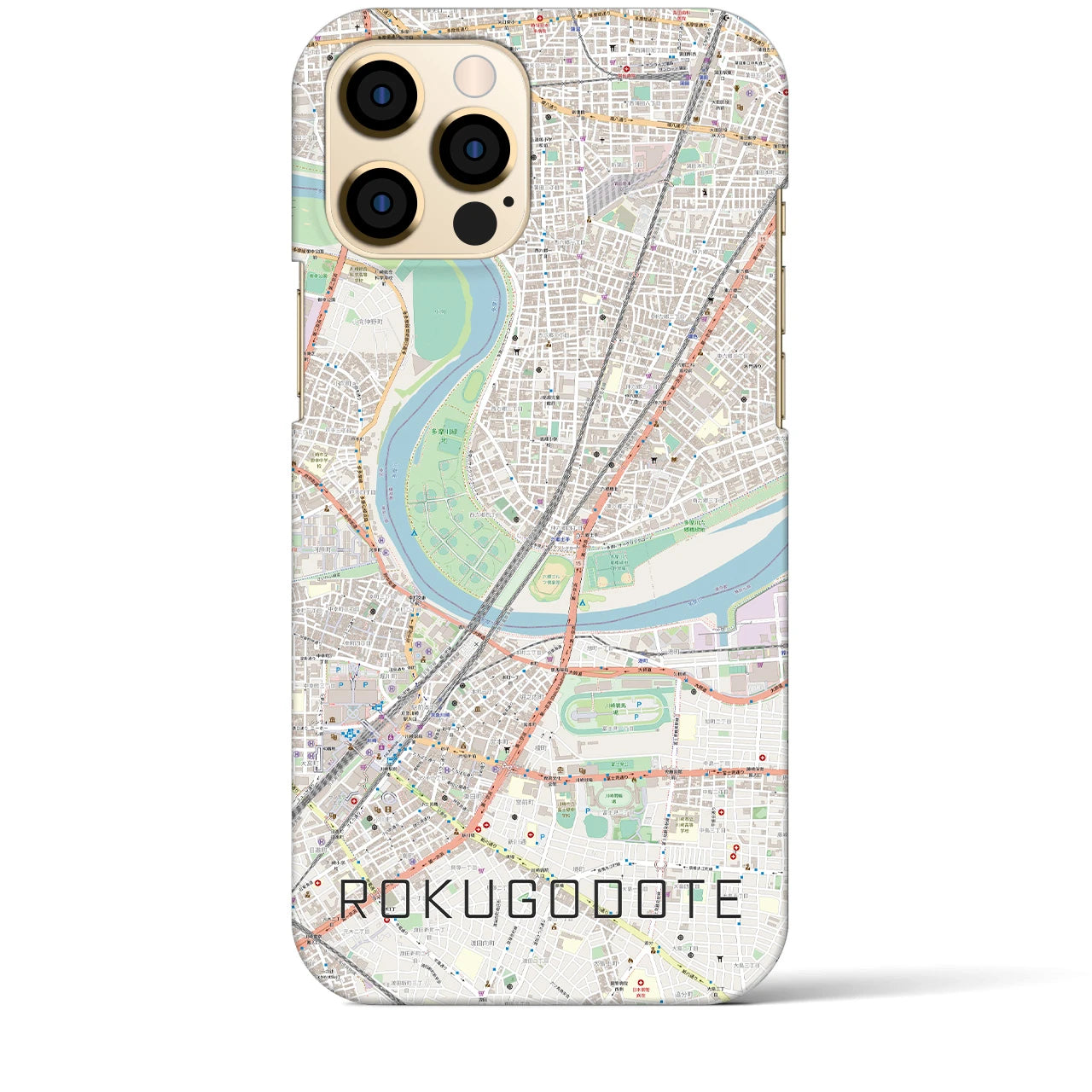 【六郷土手(東京都)】地図柄iPhoneケース(バックカバータイプ)