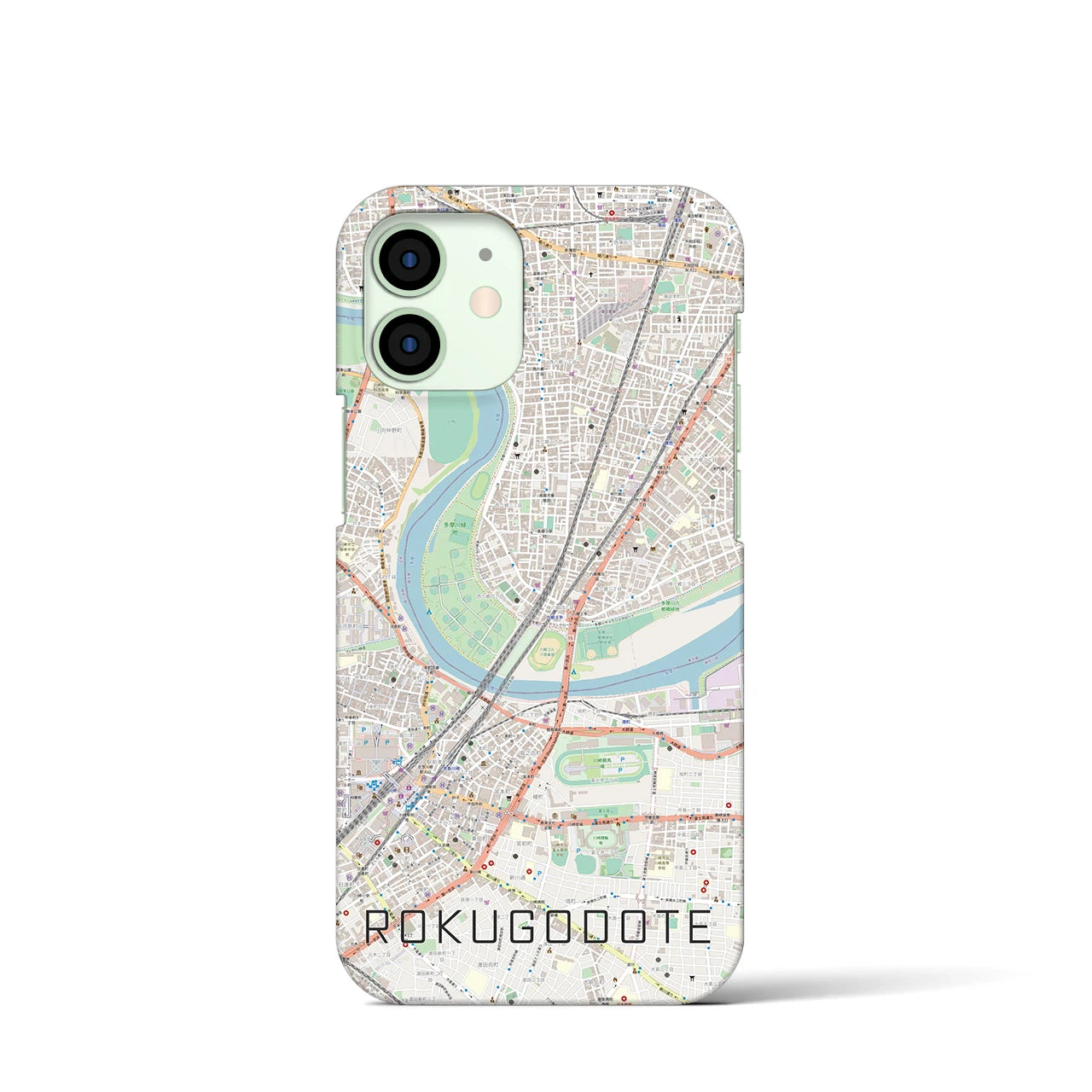 【六郷土手(東京都)】地図柄iPhoneケース(バックカバータイプ)