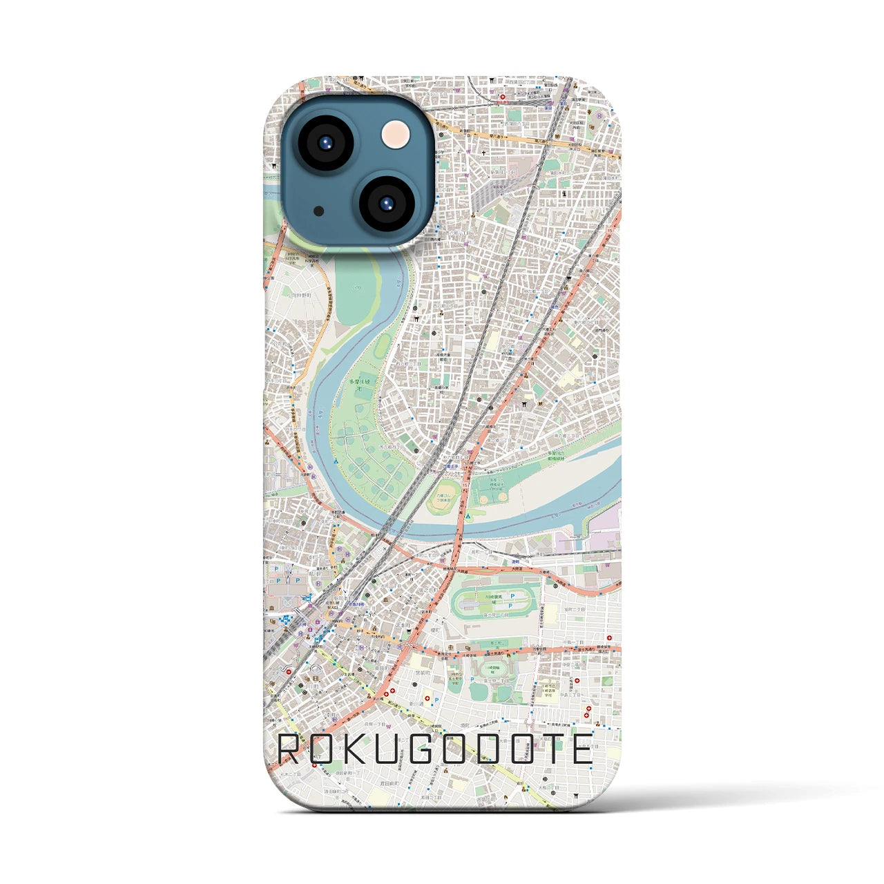 【六郷土手(東京都)】地図柄iPhoneケース(バックカバータイプ)