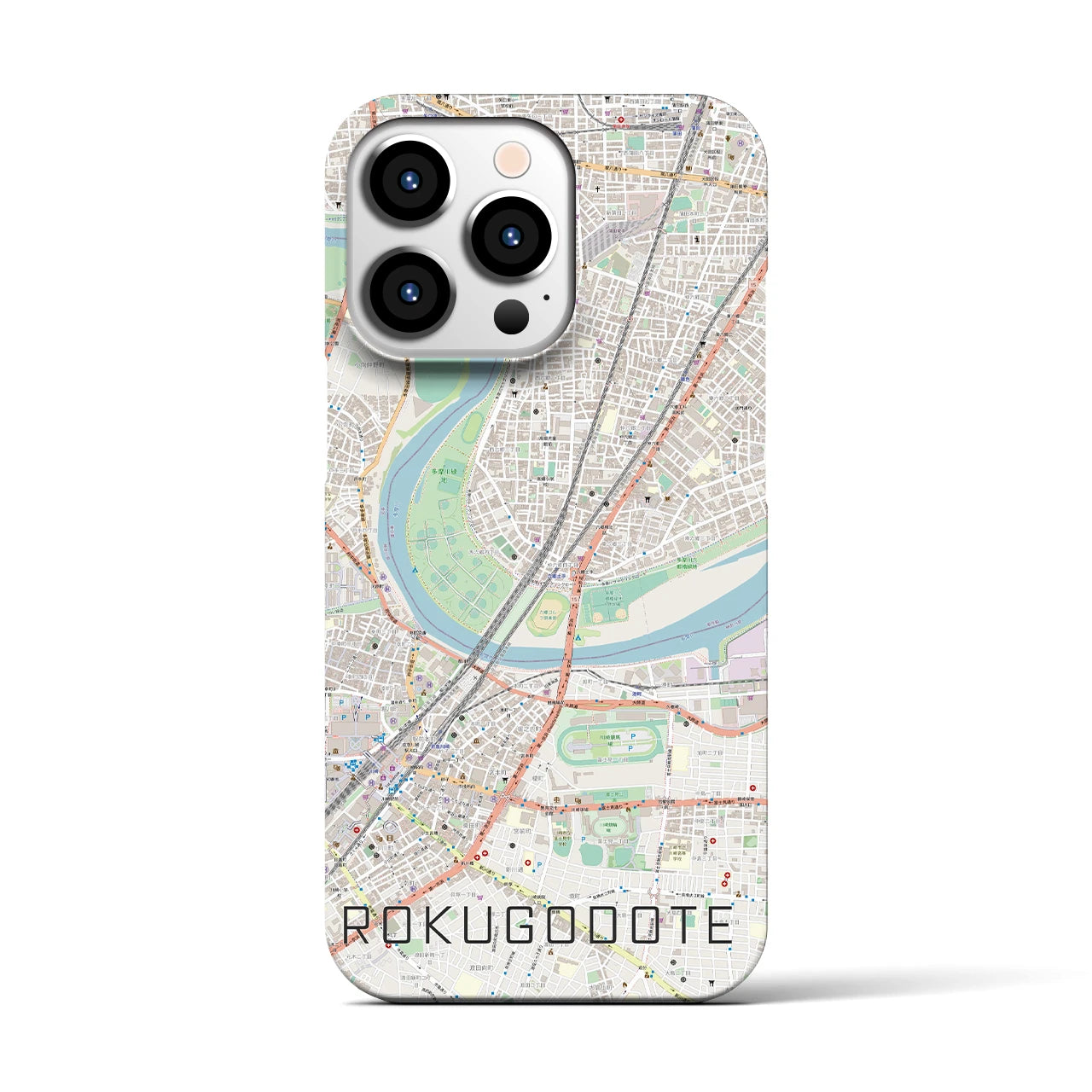 【六郷土手(東京都)】地図柄iPhoneケース(バックカバータイプ)