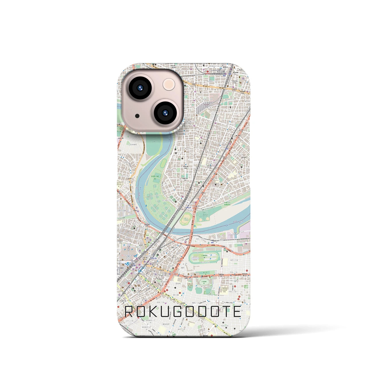 【六郷土手(東京都)】地図柄iPhoneケース(バックカバータイプ)
