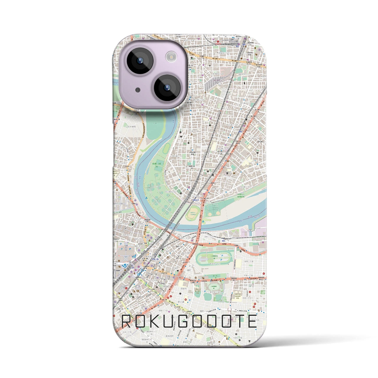 【六郷土手(東京都)】地図柄iPhoneケース(バックカバータイプ)