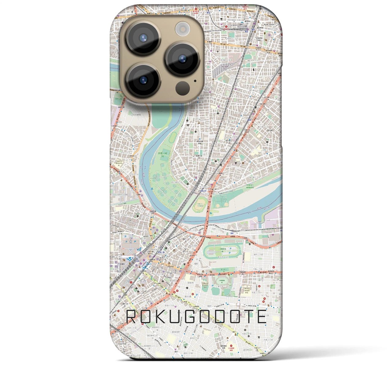 【六郷土手(東京都)】地図柄iPhoneケース(バックカバータイプ)