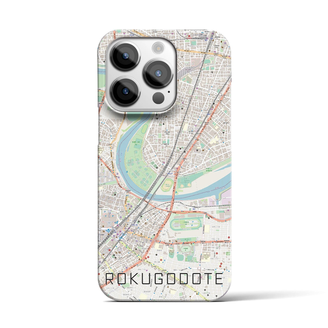【六郷土手(東京都)】地図柄iPhoneケース(バックカバータイプ)