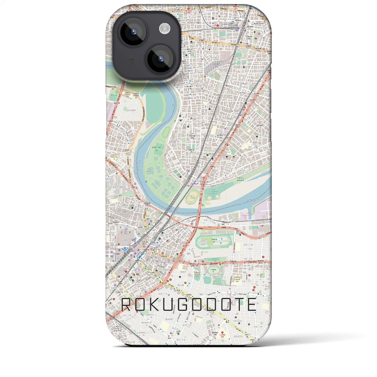 【六郷土手(東京都)】地図柄iPhoneケース(バックカバータイプ)