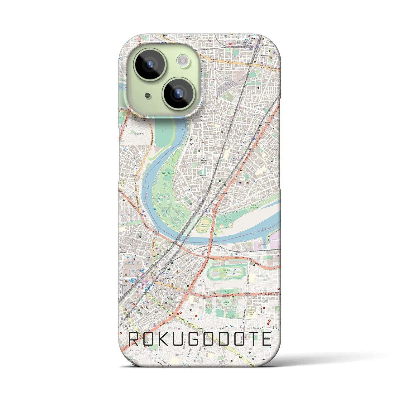 【六郷土手(東京都)】地図柄iPhoneケース(バックカバータイプ)