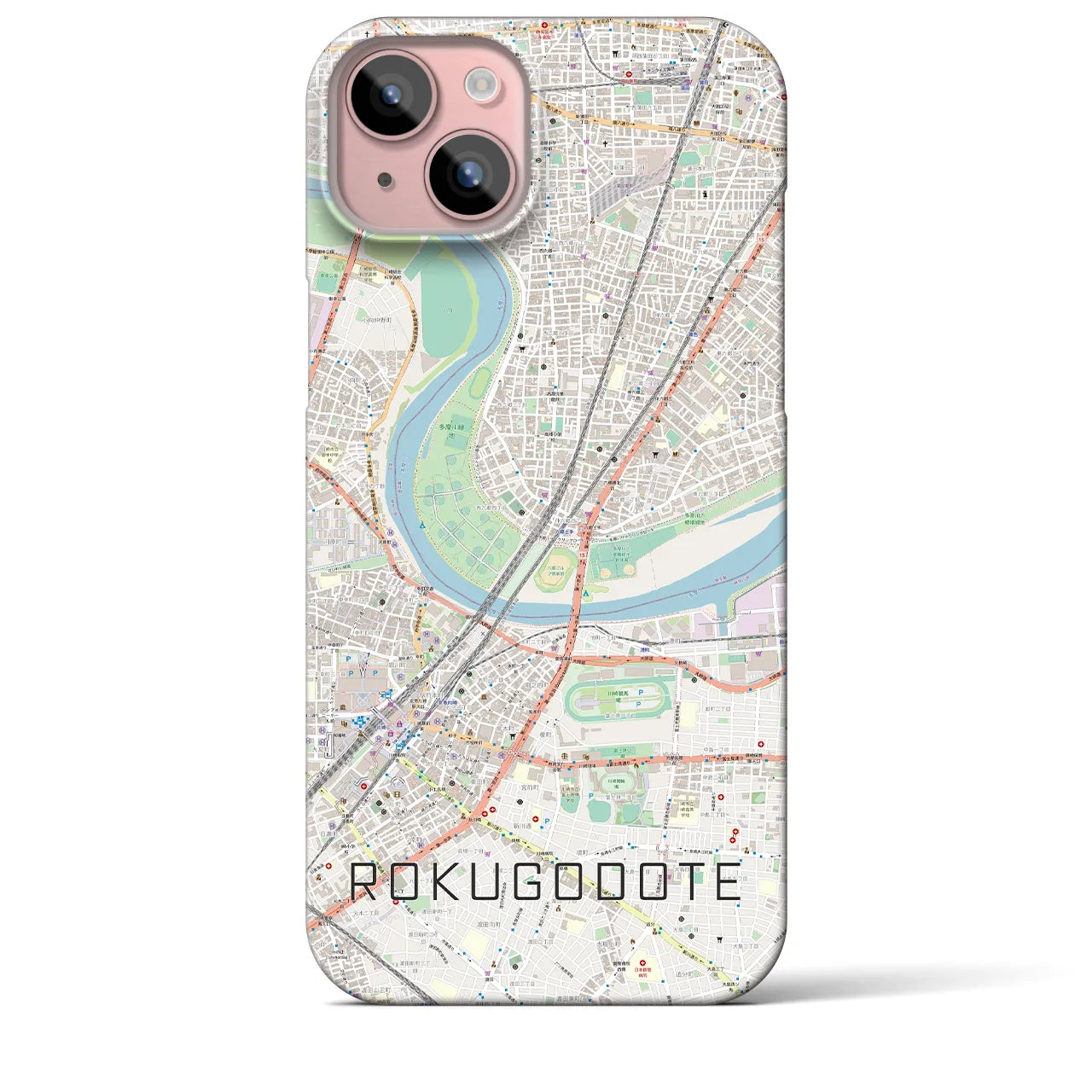 【六郷土手(東京都)】地図柄iPhoneケース(バックカバータイプ)