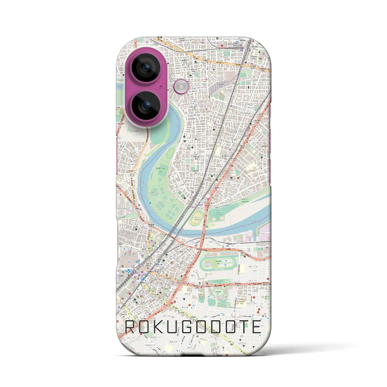 【六郷土手(東京都)】地図柄iPhoneケース(バックカバータイプ)