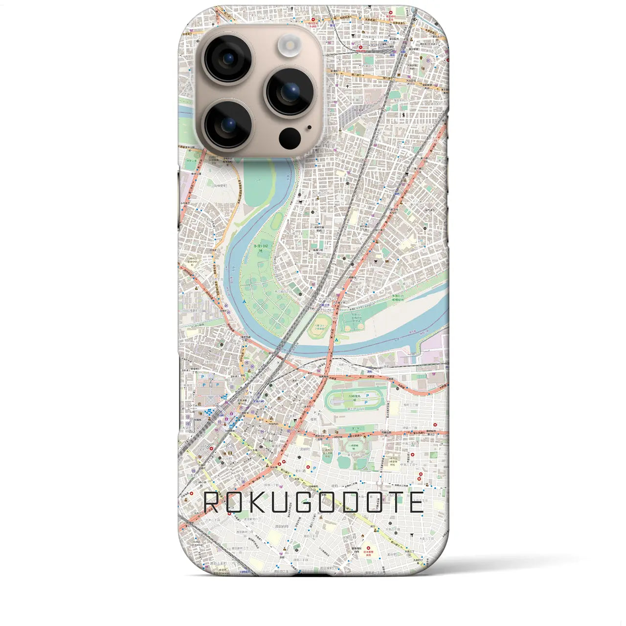【六郷土手(東京都)】地図柄iPhoneケース(バックカバータイプ)