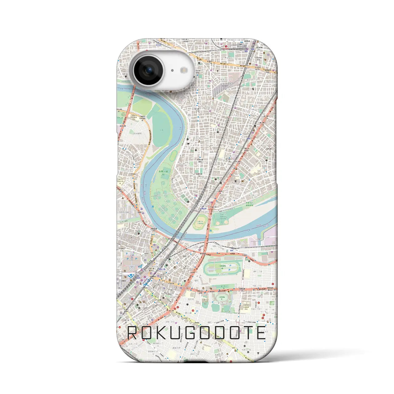 【六郷土手(東京都)】地図柄iPhoneケース(バックカバータイプ)