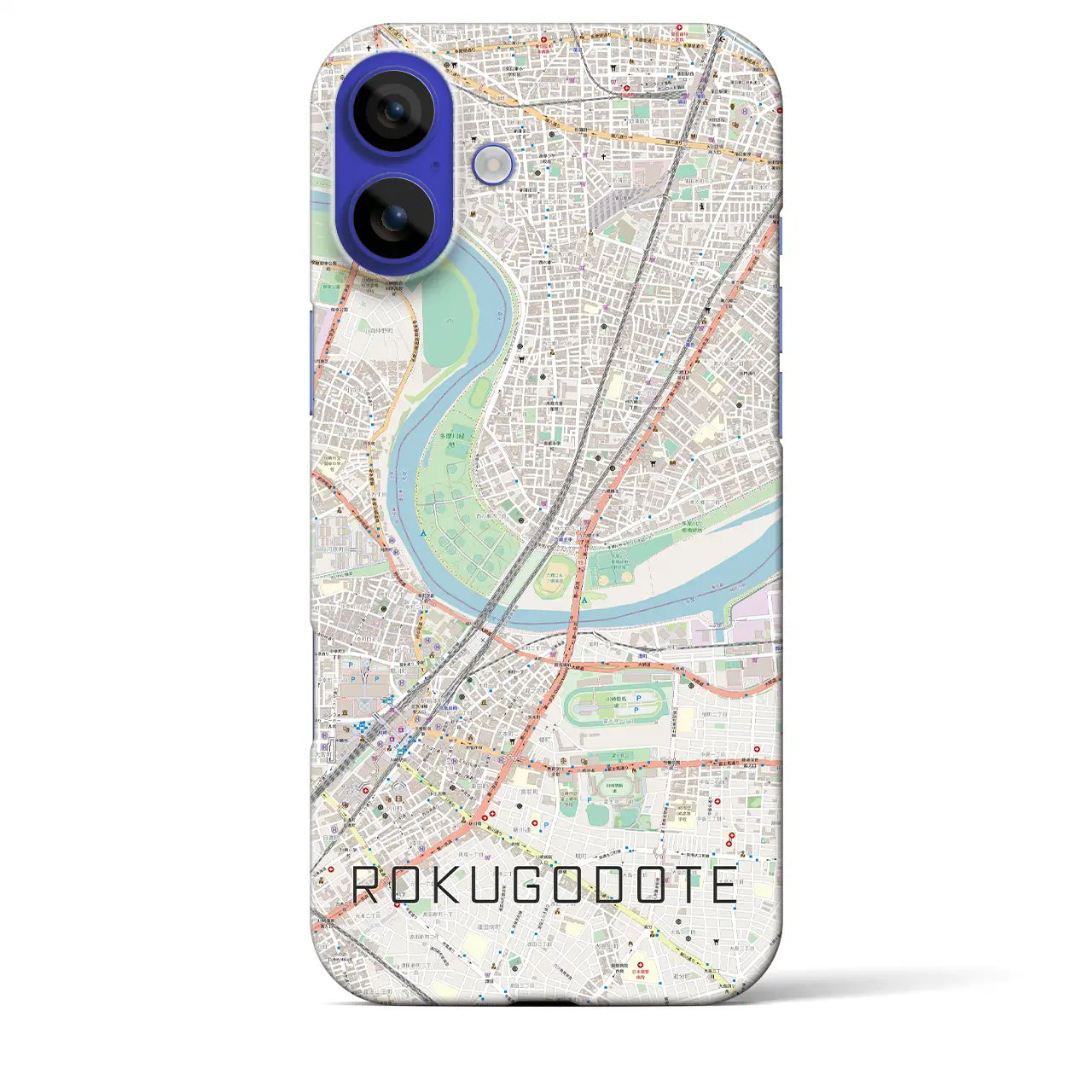 【六郷土手(東京都)】地図柄iPhoneケース(バックカバータイプ)