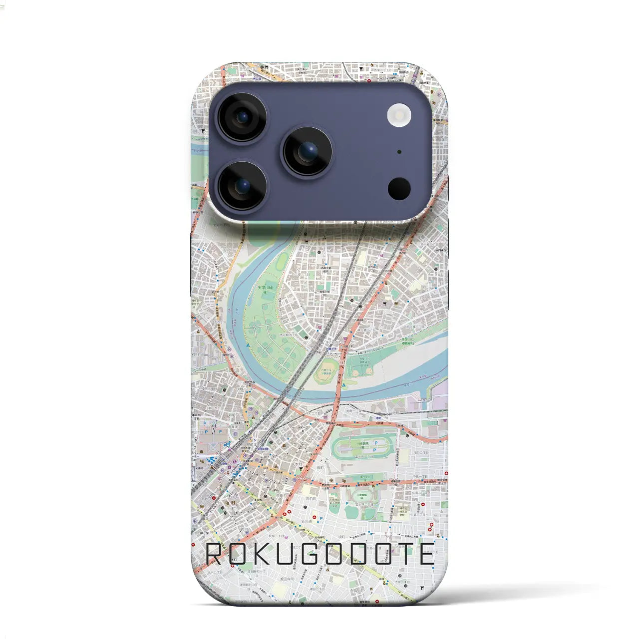 【六郷土手(東京都)】地図柄iPhoneケース(バックカバータイプ)