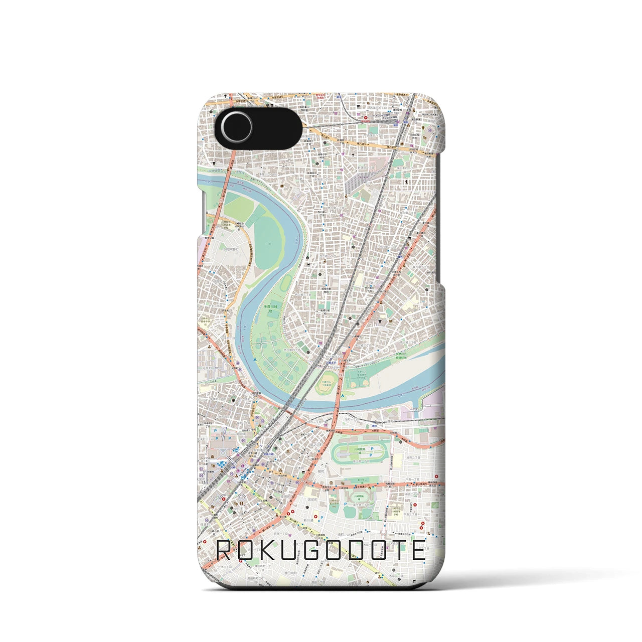 【六郷土手(東京都)】地図柄iPhoneケース(バックカバータイプ)