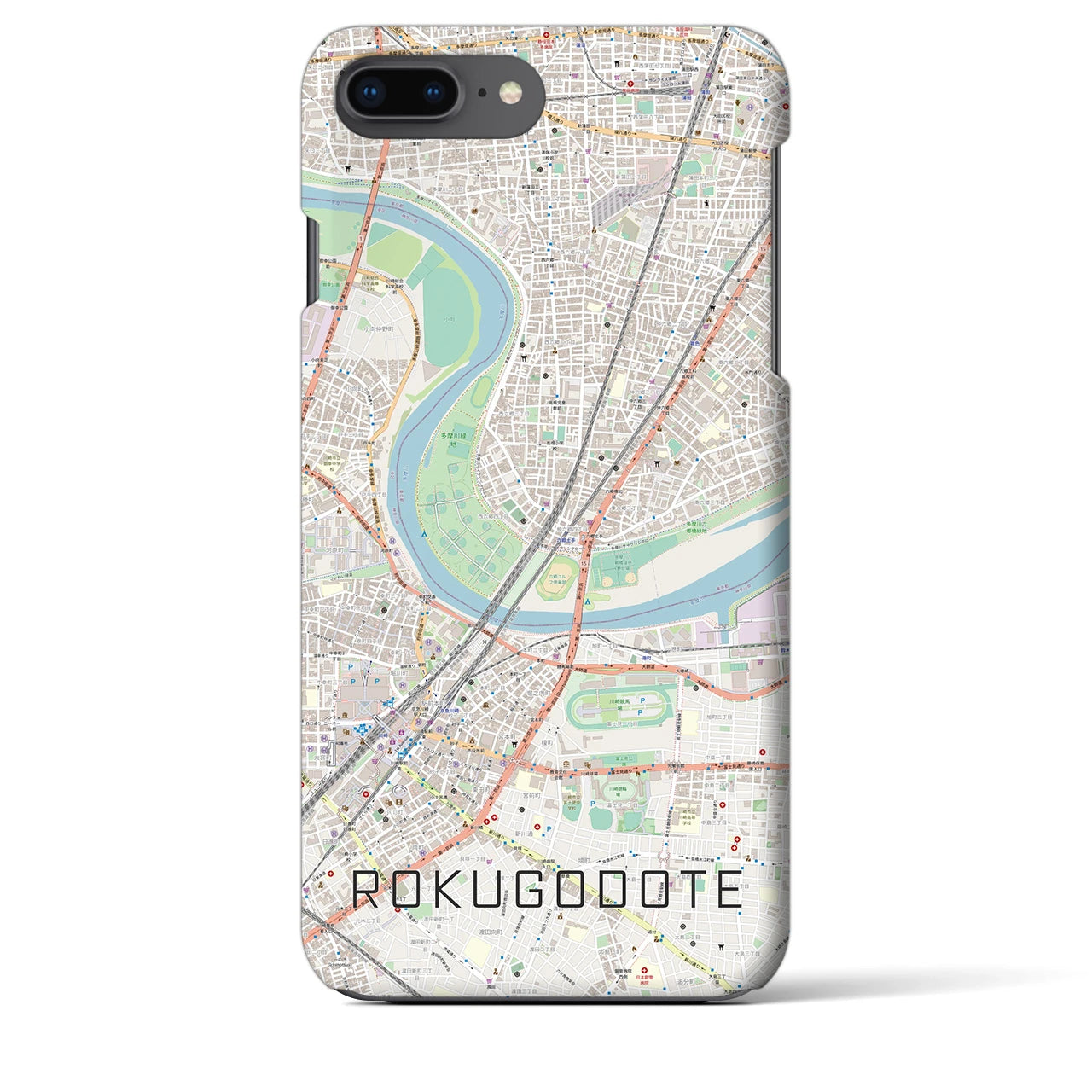【六郷土手(東京都)】地図柄iPhoneケース(バックカバータイプ)
