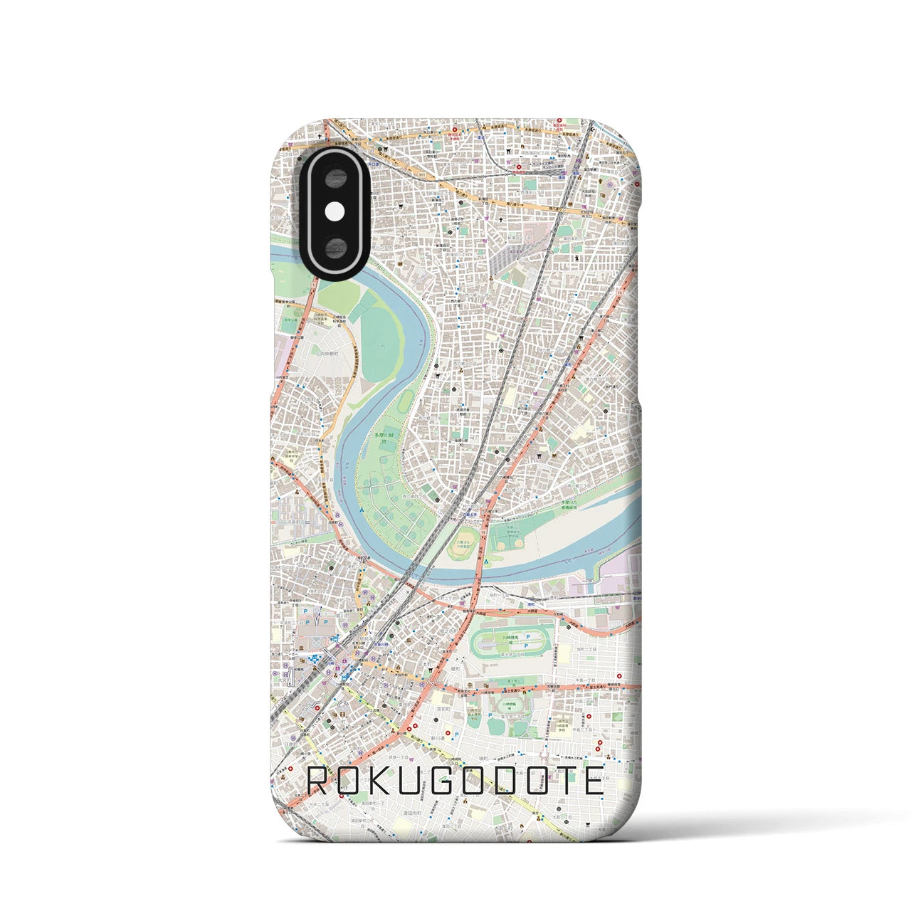 【六郷土手(東京都)】地図柄iPhoneケース(バックカバータイプ)