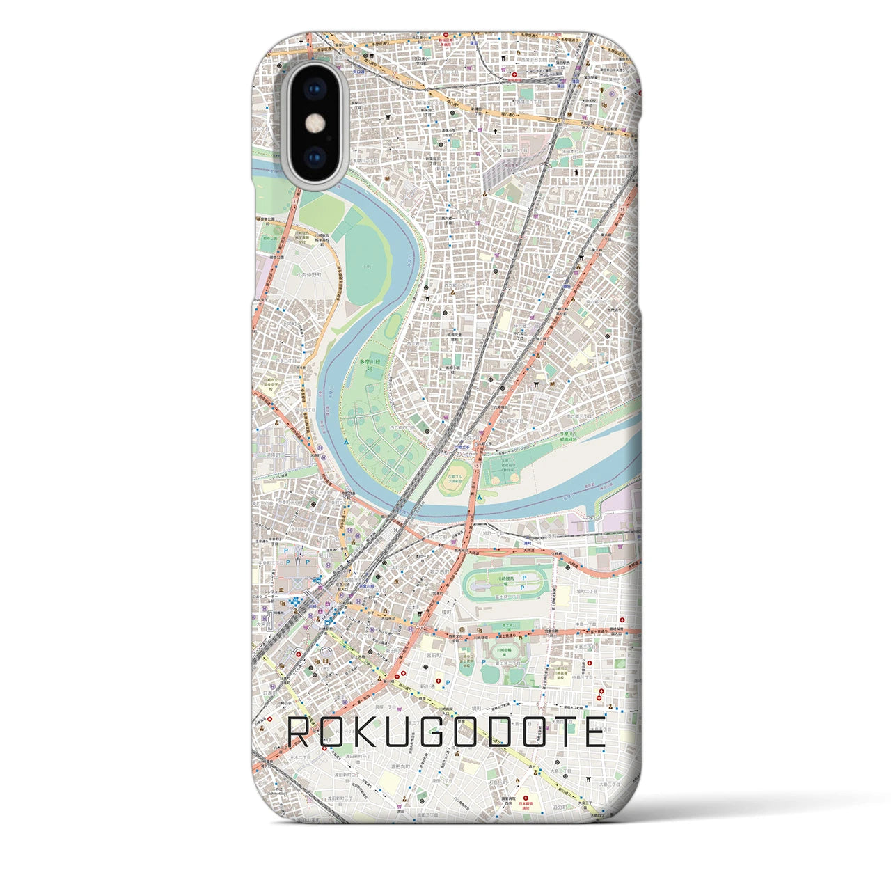 【六郷土手(東京都)】地図柄iPhoneケース(バックカバータイプ)