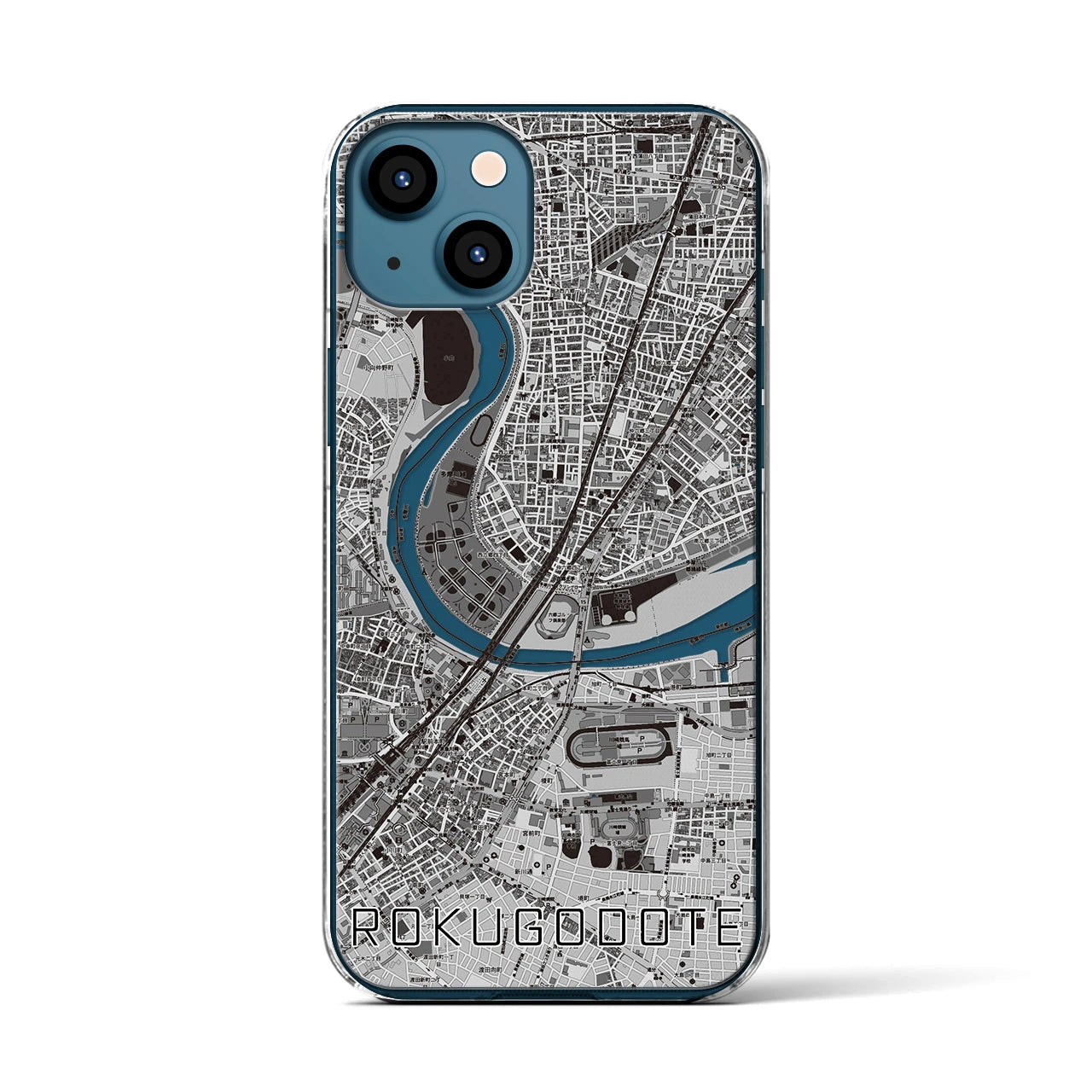 【六郷土手(東京都)】地図柄iPhoneケース(クリアタイプ)