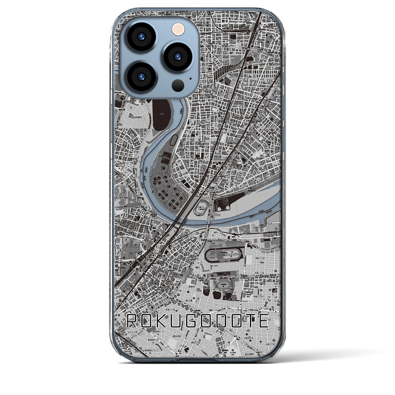 【六郷土手(東京都)】地図柄iPhoneケース(クリアタイプ)