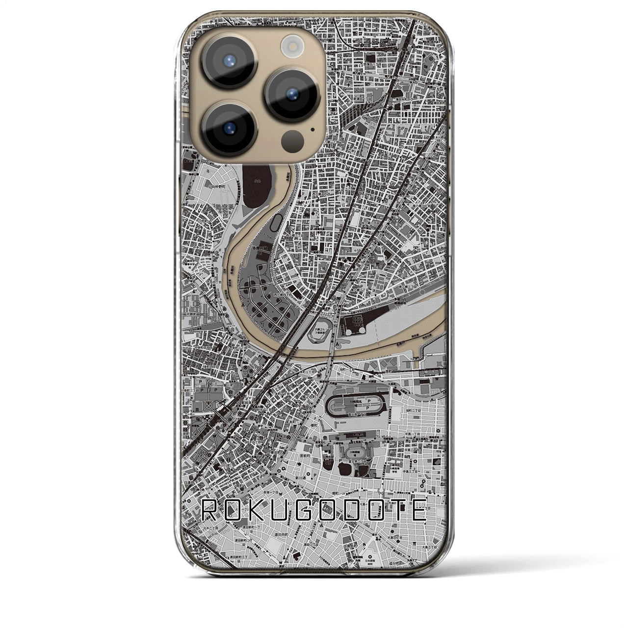 【六郷土手(東京都)】地図柄iPhoneケース(クリアタイプ)
