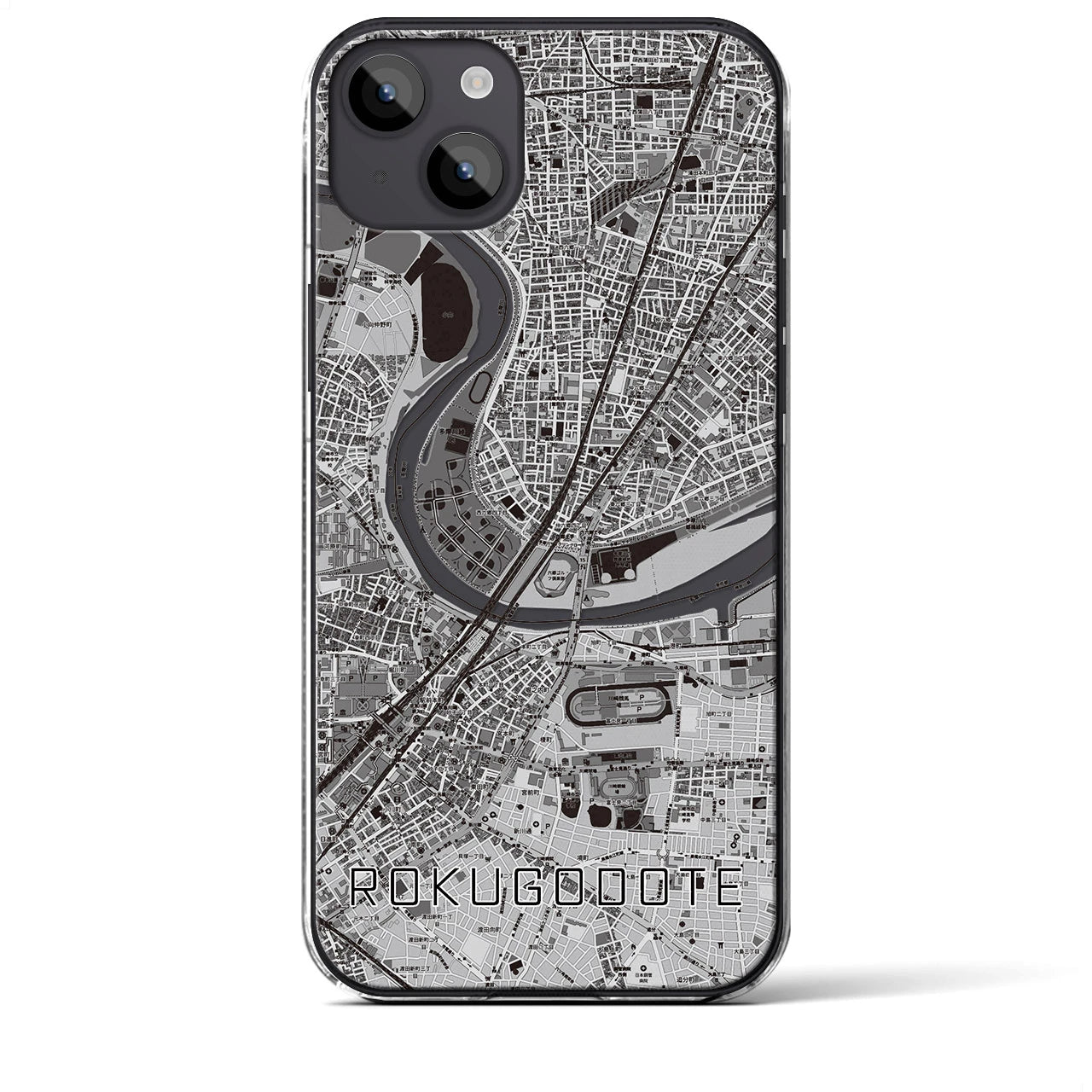 【六郷土手(東京都)】地図柄iPhoneケース(クリアタイプ)