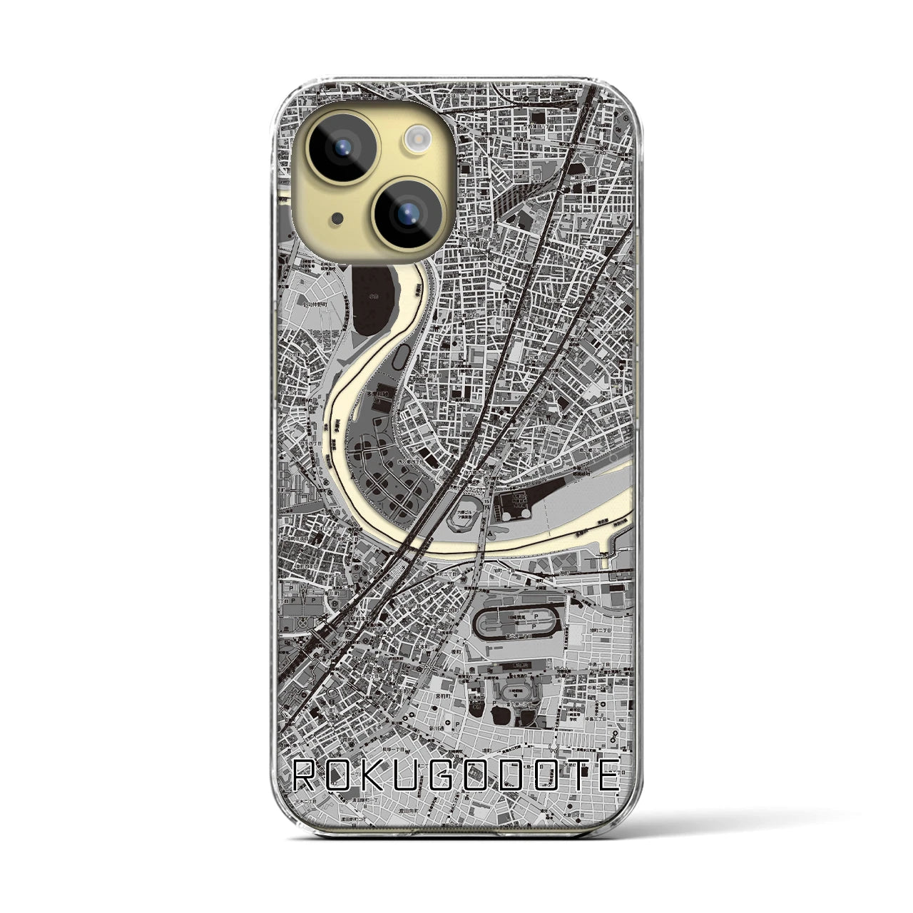 【六郷土手(東京都)】地図柄iPhoneケース(クリアタイプ)