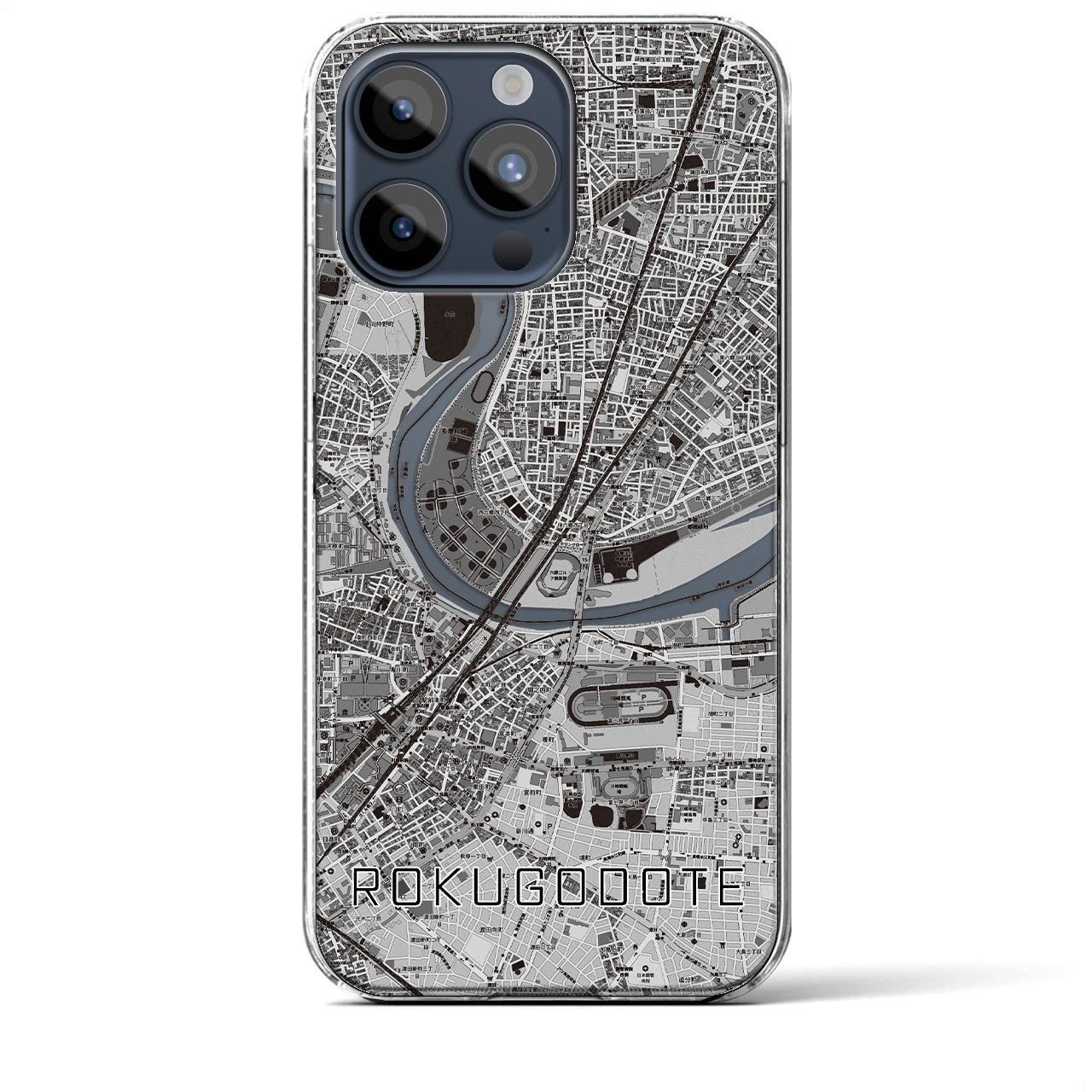 【六郷土手(東京都)】地図柄iPhoneケース(クリアタイプ)