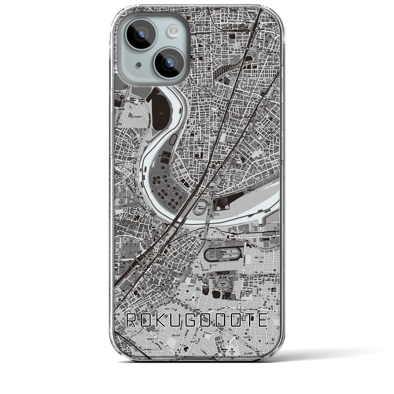 【六郷土手(東京都)】地図柄iPhoneケース(クリアタイプ)