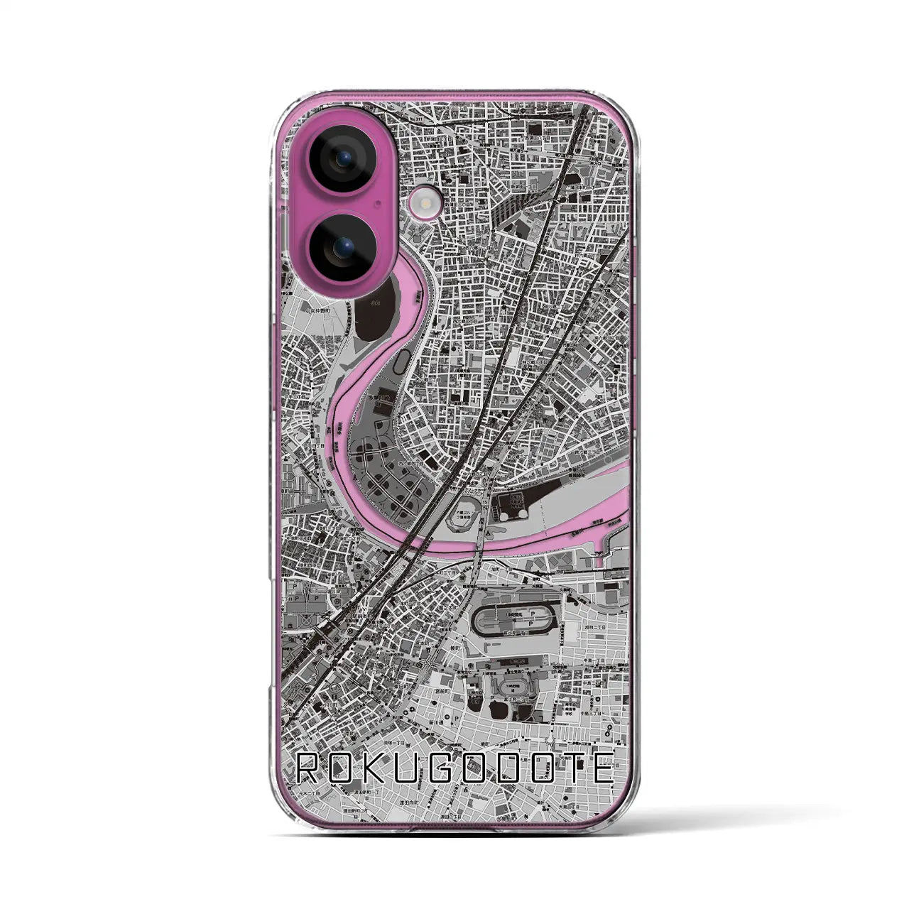 【六郷土手(東京都)】地図柄iPhoneケース(クリアタイプ)