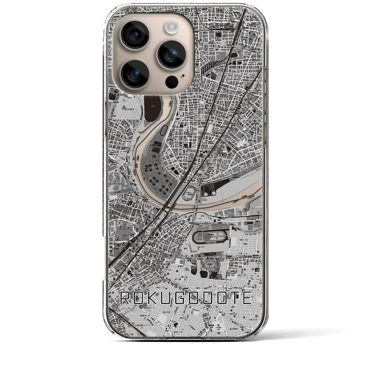 【六郷土手(東京都)】地図柄iPhoneケース(クリアタイプ)